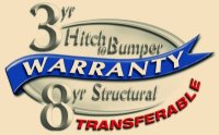 3 Year Hitch to Bumper - 8 Yr Structural Transferable Warranty