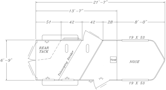 Sunlite 725 - Painted Aluminum Slant Load Gooseneck Horse Trailer Floor Plan