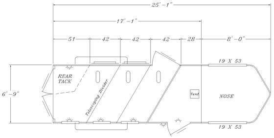Sunlite 725 - Painted Aluminum Slant Load Gooseneck Horse Trailer Floor Plan