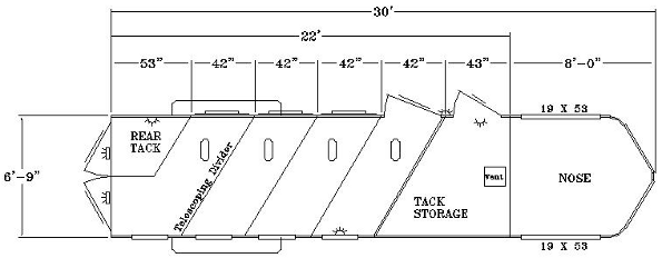 Sunlite 727 - Painted Aluminum Slant Load Gooseneck Horse Trailer Floor Plan