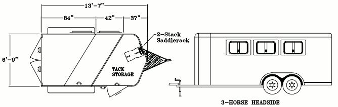 Sunlite 730 - Painted Aluminum Slant Load Horse Trailer Floor Plans