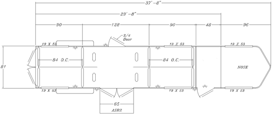 Sunlite 740 - Painted Aluminum Straight Load Gooseneck Horse Trailer Floor Plan