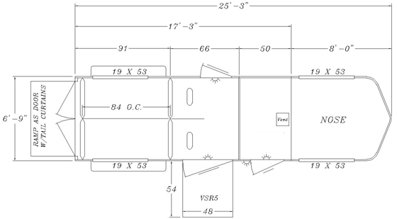Sunlite 777 SR - Painted Aluminum Straight Load Gooseneck Horse Trailer Floor Plan