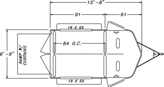Sunlite 777 - Painted Aluminum Straight Load Horse Trailer Floor Plan
